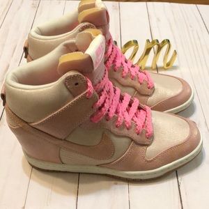 Nike Pink Wedge Sky High Dunks